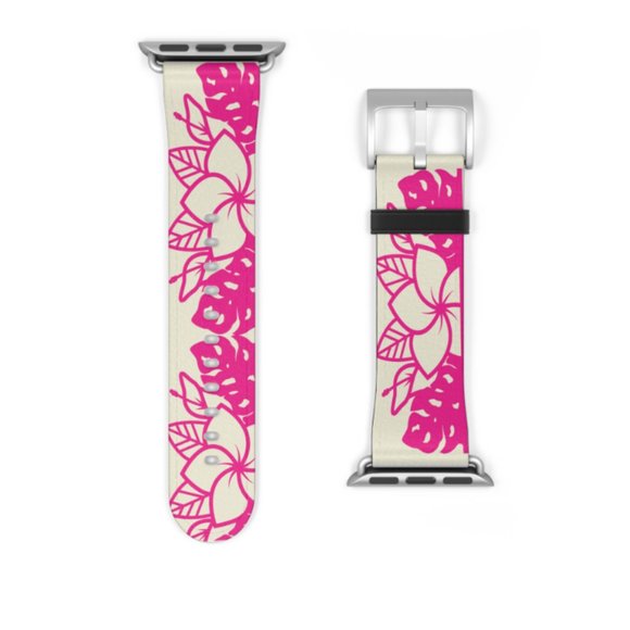 Apple Watch Bands-Hawaiian Inspired Flower Palm Design - Picture 6 of 12